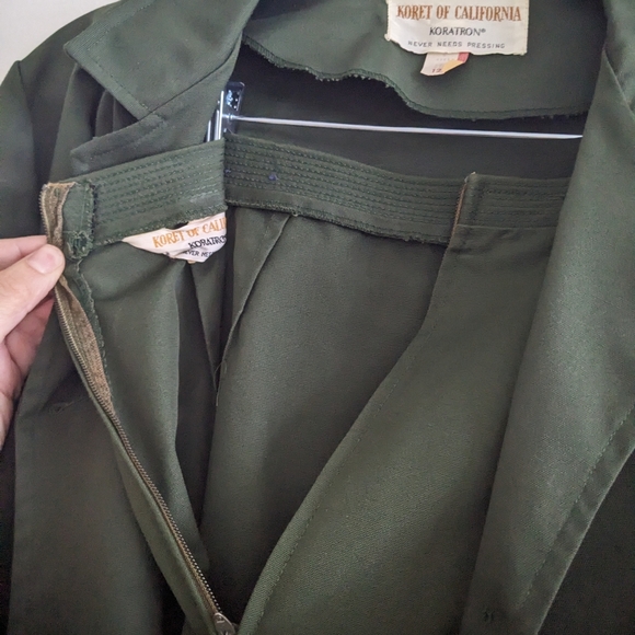 Women's two piece skirt suit - military surplus army green - Picture 3 of 14